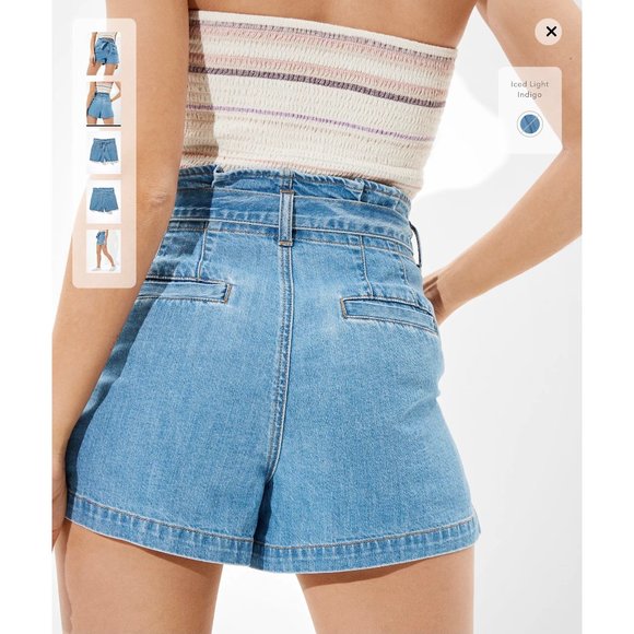 American Eagle Womens Size  26W/2 Super High Rise Denim Mom Short NWT! - Picture 2 of 16